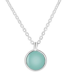 Small Dainty Circle Turquoise Necklace